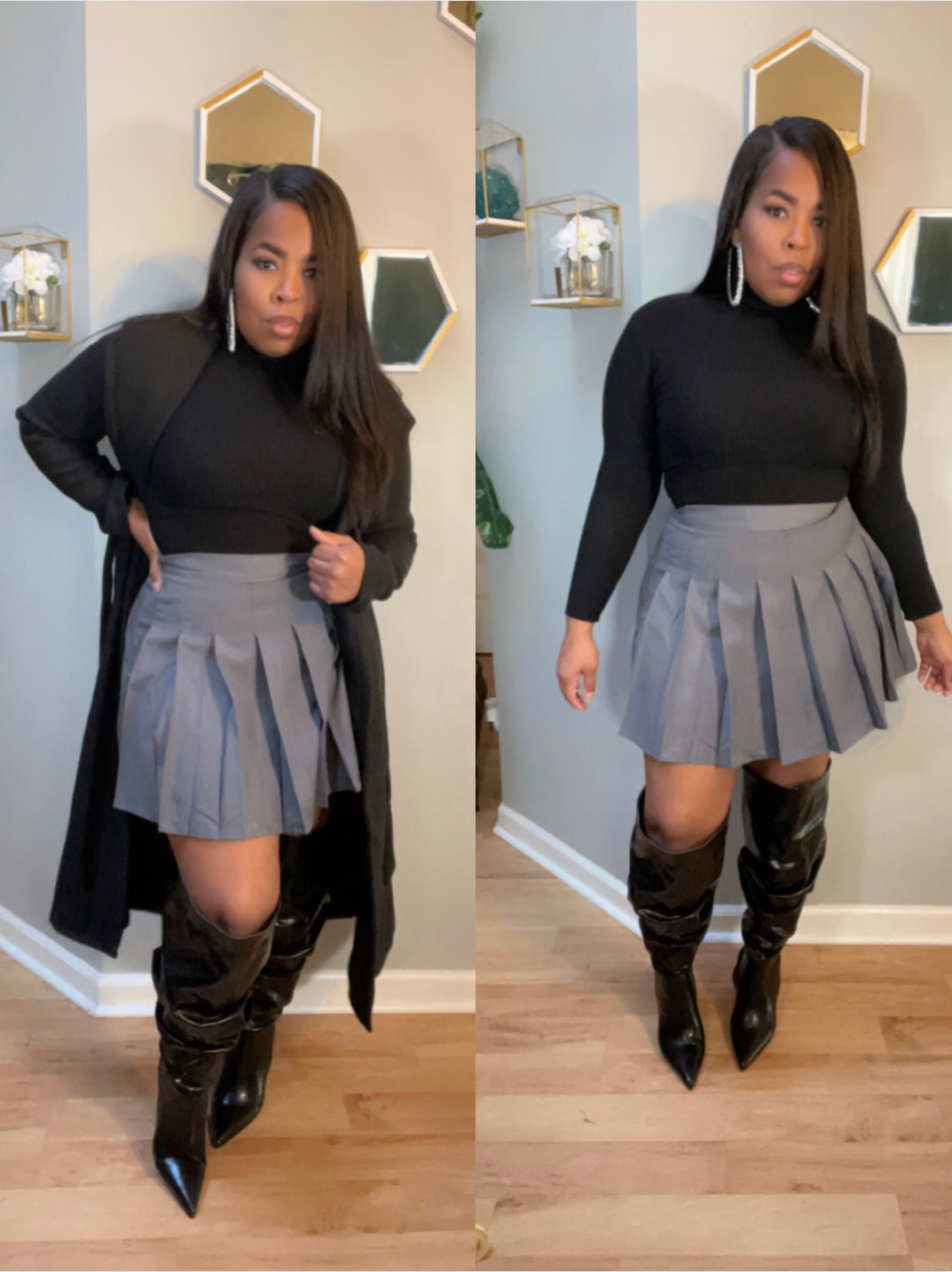 Grey Pleaded Skirt